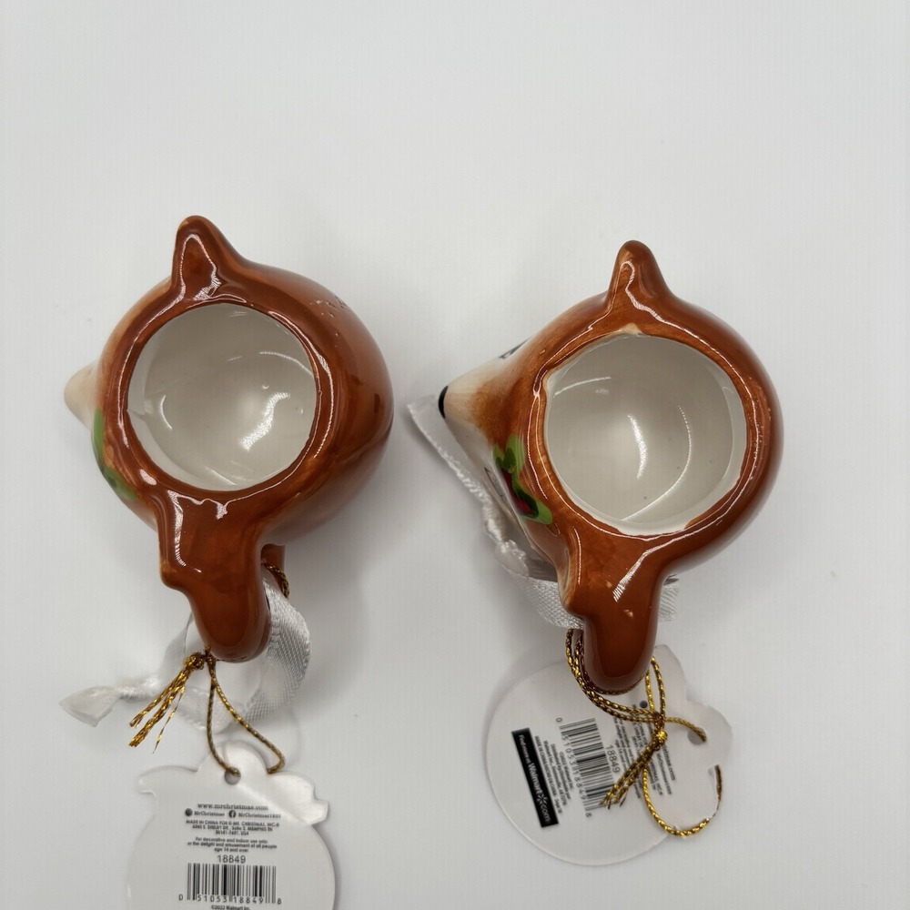 Mr Christmas 2022 Nostalgic REINDEER Mini Mug Ornament Set of 2 NWT Retro - Picture 5 of 6